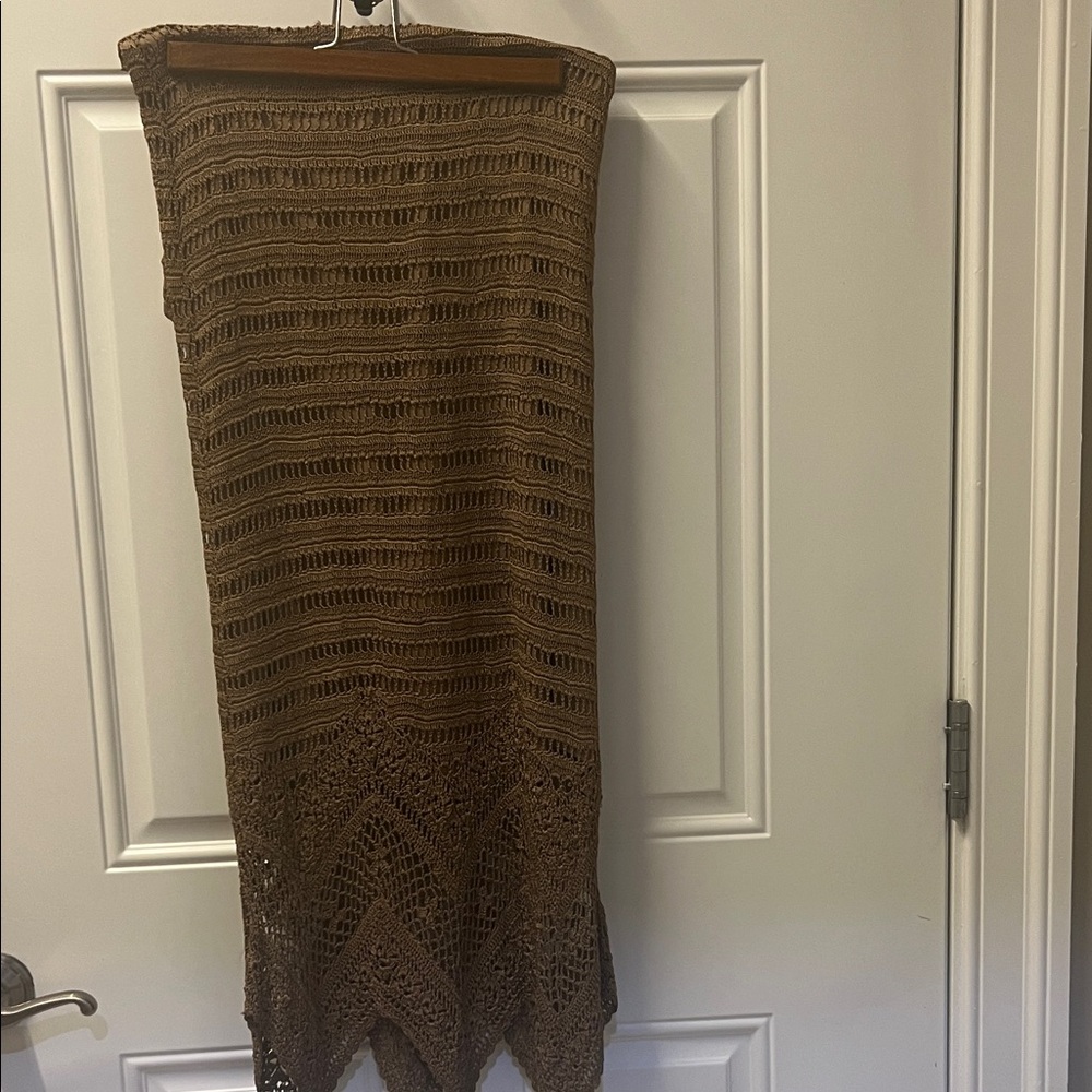 Chico's Brown Crochet Pencil Skirt